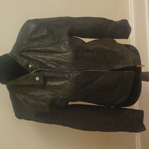 Womens large leather snake skin patterned jacket